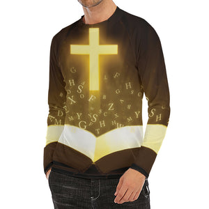 Christian Holy Bible Print Men's Long Sleeve Rash Guard