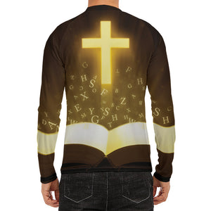 Christian Holy Bible Print Men's Long Sleeve Rash Guard