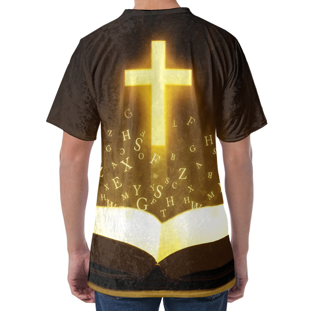 Christian Holy Bible Print Men's Velvet T-Shirt