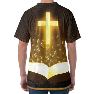 Christian Holy Bible Print Men's Velvet T-Shirt