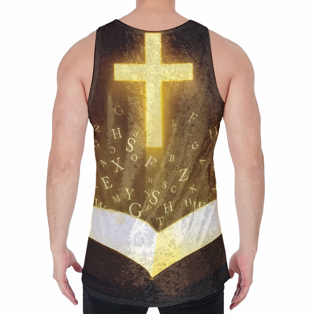 Christian Holy Bible Print Men's Velvet Tank Top