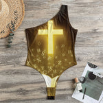 Christian Holy Bible Print One Shoulder Bodysuit