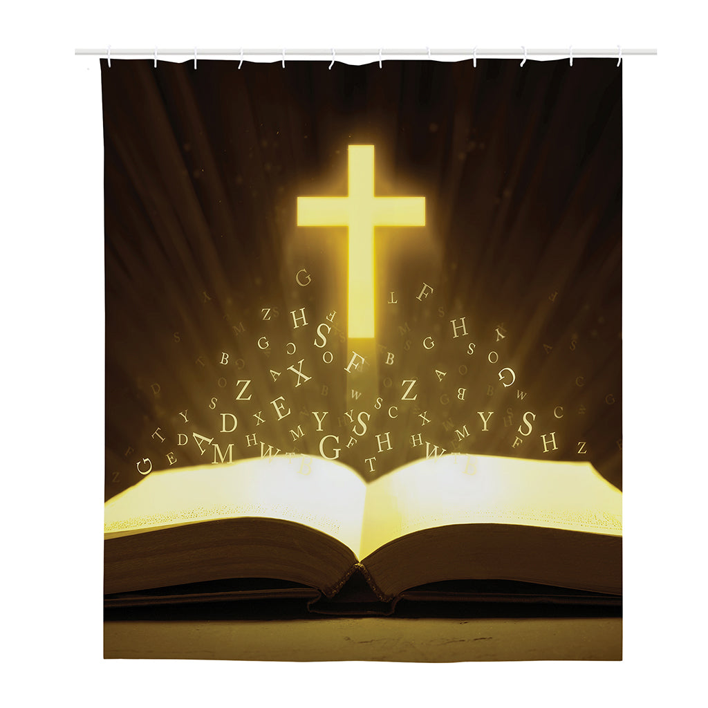 Christian Holy Bible Print Polyester Shower Curtain