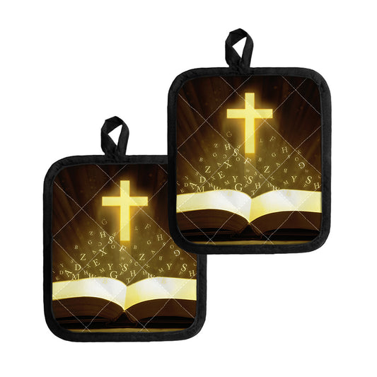 Christian Holy Bible Print Pot Holders