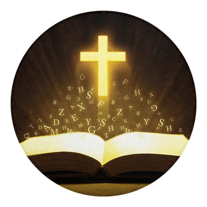 Christian Holy Bible Print Round Blanket