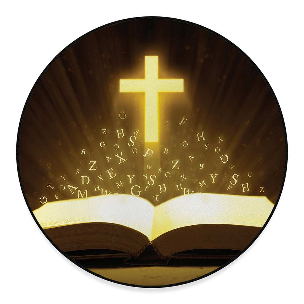 Christian Holy Bible Print Round Floor Mat