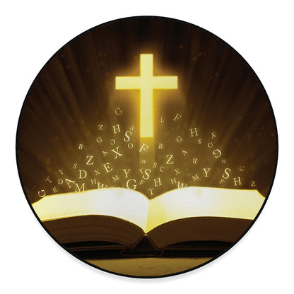 Christian Holy Bible Print Round Floor Mat
