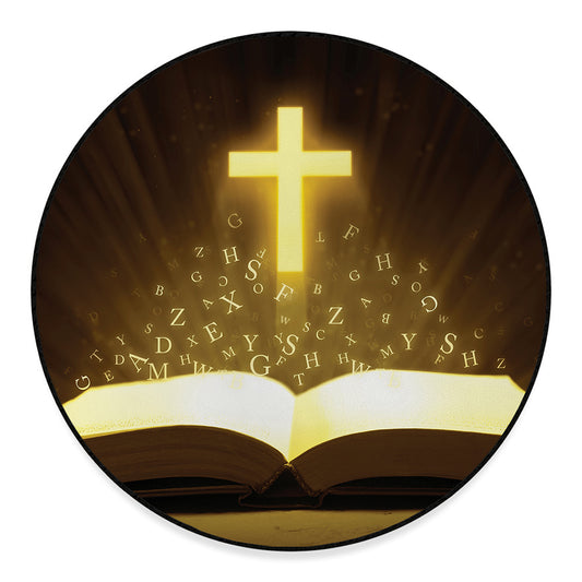 Christian Holy Bible Print Round Floor Mat