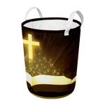 Christian Holy Bible Print Round Laundry Basket