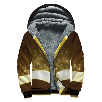Christian Holy Bible Print Sherpa Lined Zip Up Hoodie