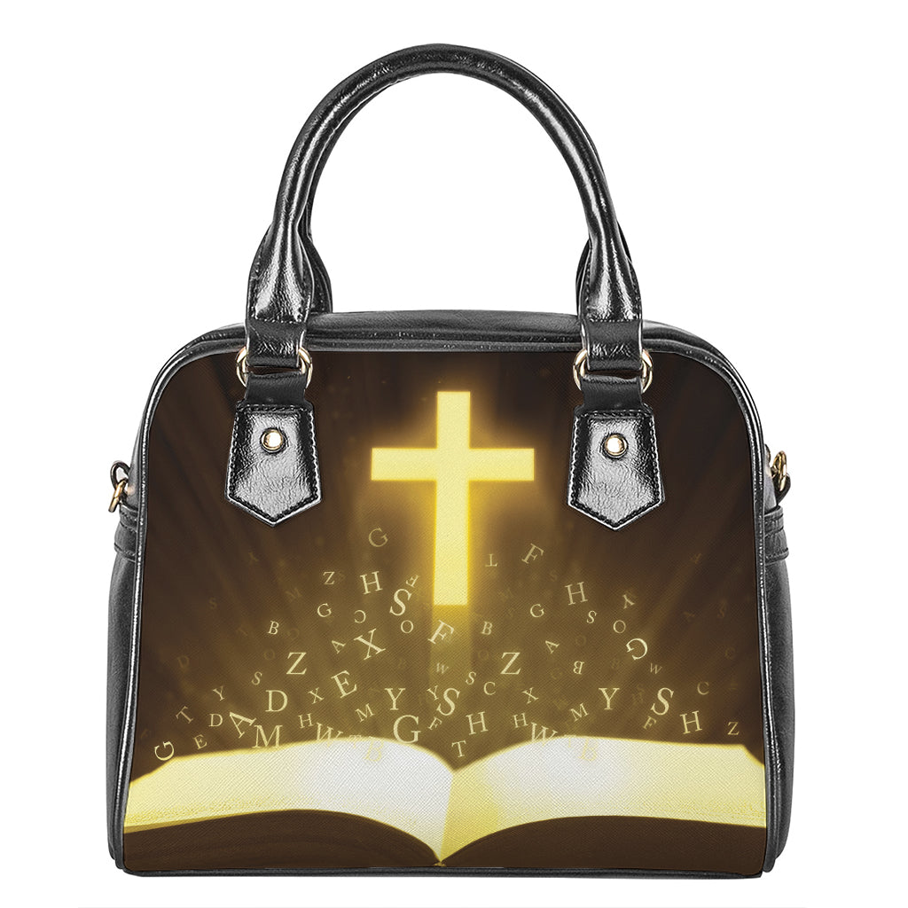 Christian Holy Bible Print Shoulder Handbag