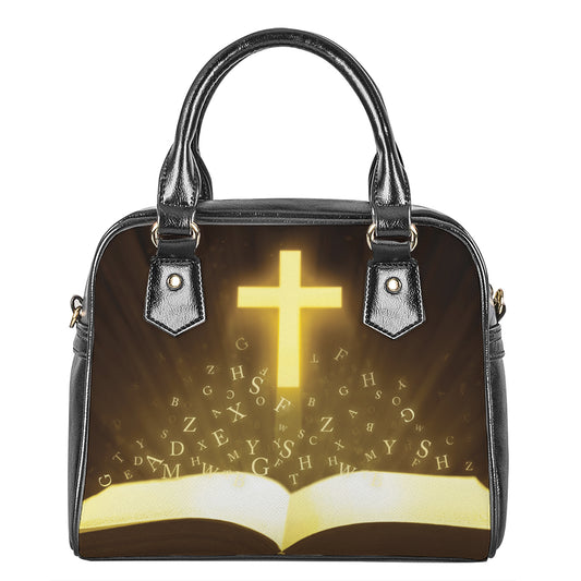 Christian Holy Bible Print Shoulder Handbag