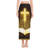 Christian Holy Bible Print Side Slit Maxi Skirt