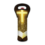 Christian Holy Bible Print Single Neoprene Wine Tote