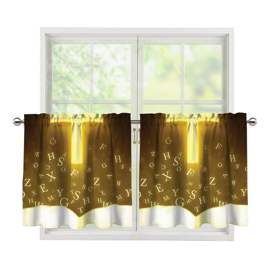 Christian Holy Bible Print Tier Curtains