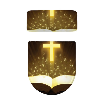 Christian Holy Bible Print Toilet Lid And Tank Cover Set