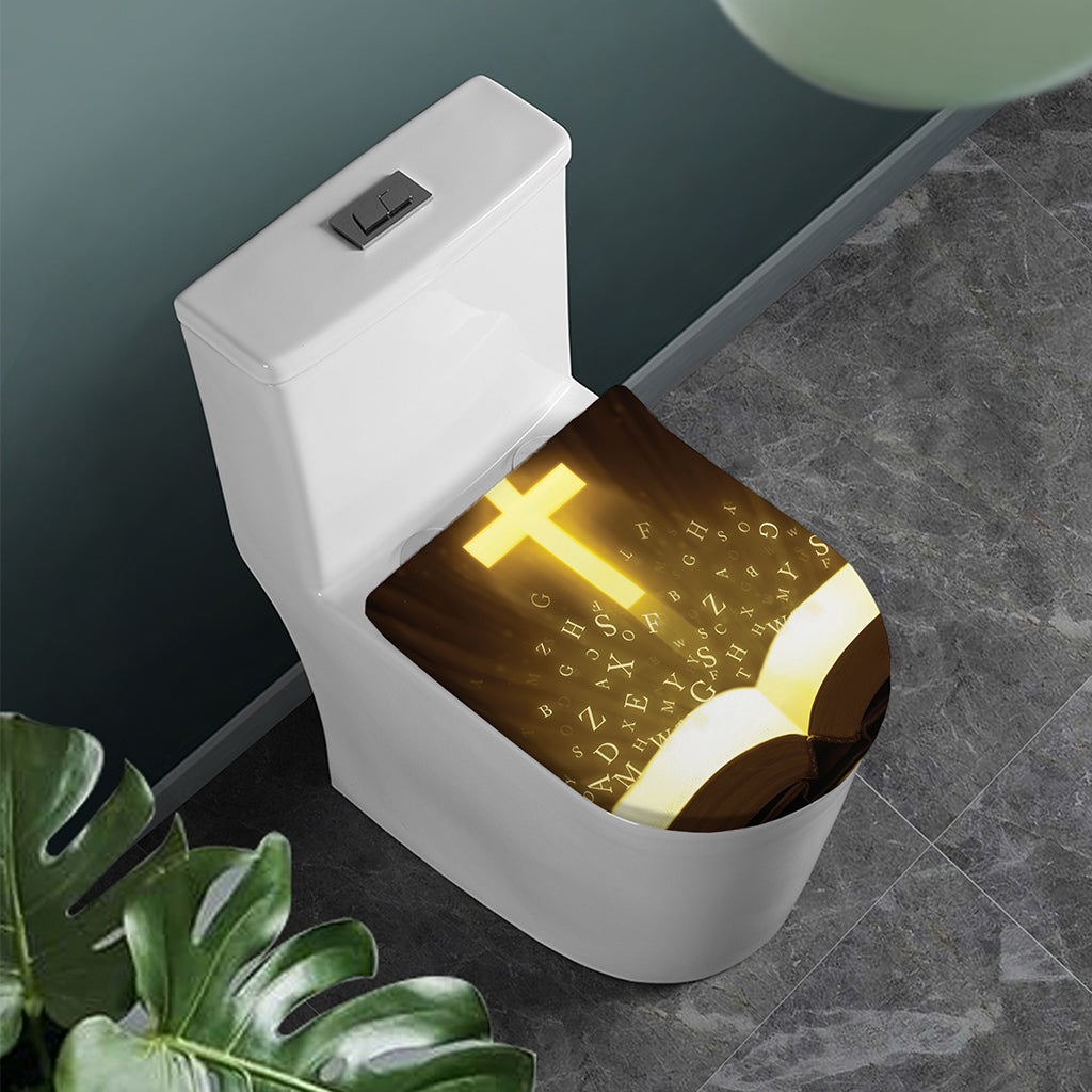 Christian Holy Bible Print Toilet Lid Cover