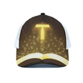 Christian Holy Bible Print White Mesh Trucker Hat