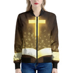 Christian Holy Bible Print Women's Bomber Jacket