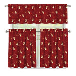 Christmas Angel Pattern Print 3 Piece Kitchen Curtains