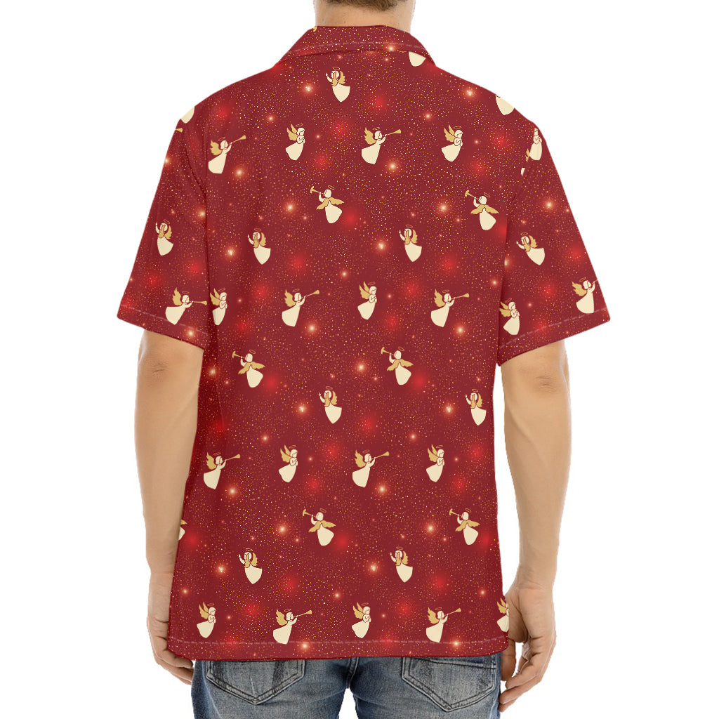 Christmas Angel Pattern Print Aloha Shirt