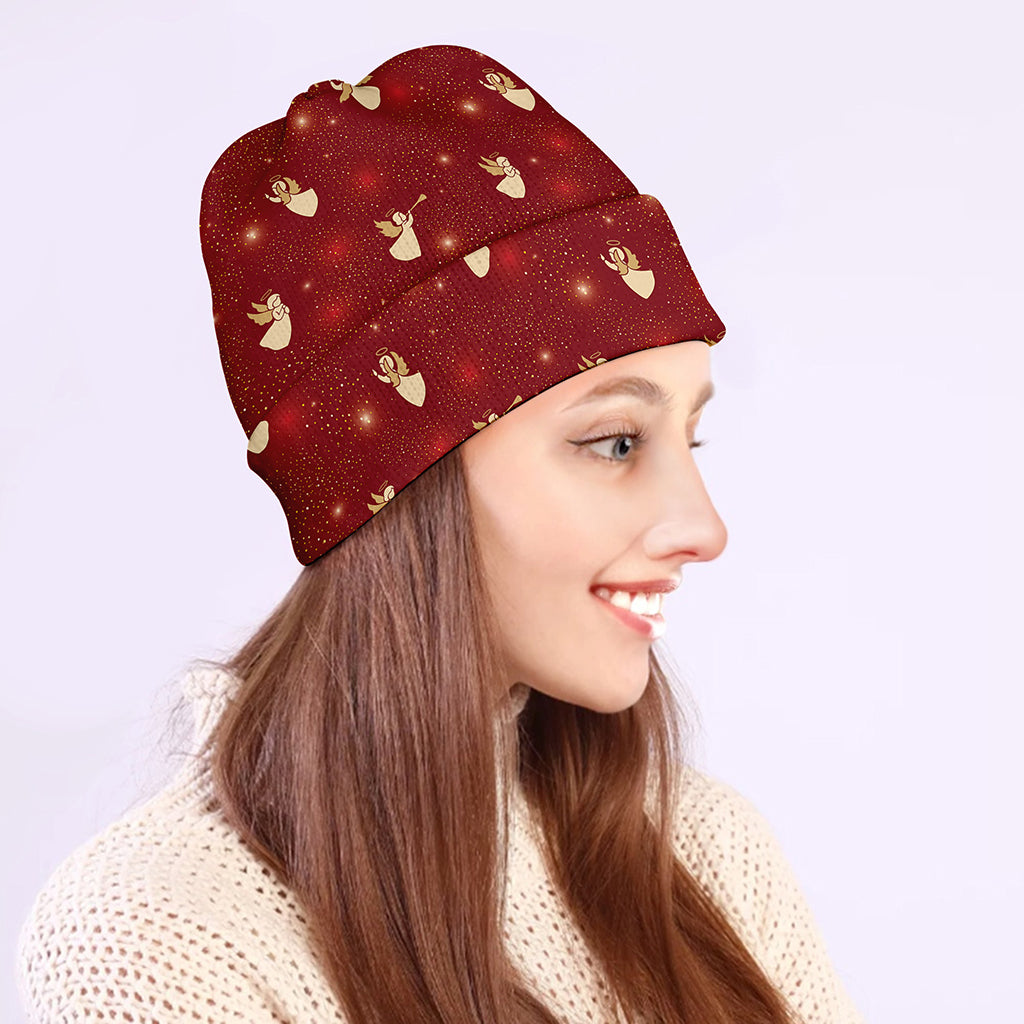 Christmas Angel Pattern Print Beanie