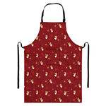 Christmas Angel Pattern Print Bib Apron With Pocket