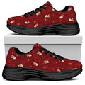 Christmas Angel Pattern Print Black Chunky Shoes