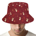 Christmas Angel Pattern Print Bucket Hat