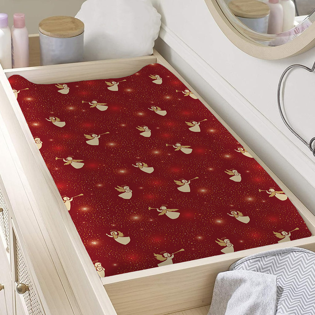 Christmas Angel Pattern Print Changing Pad Cover