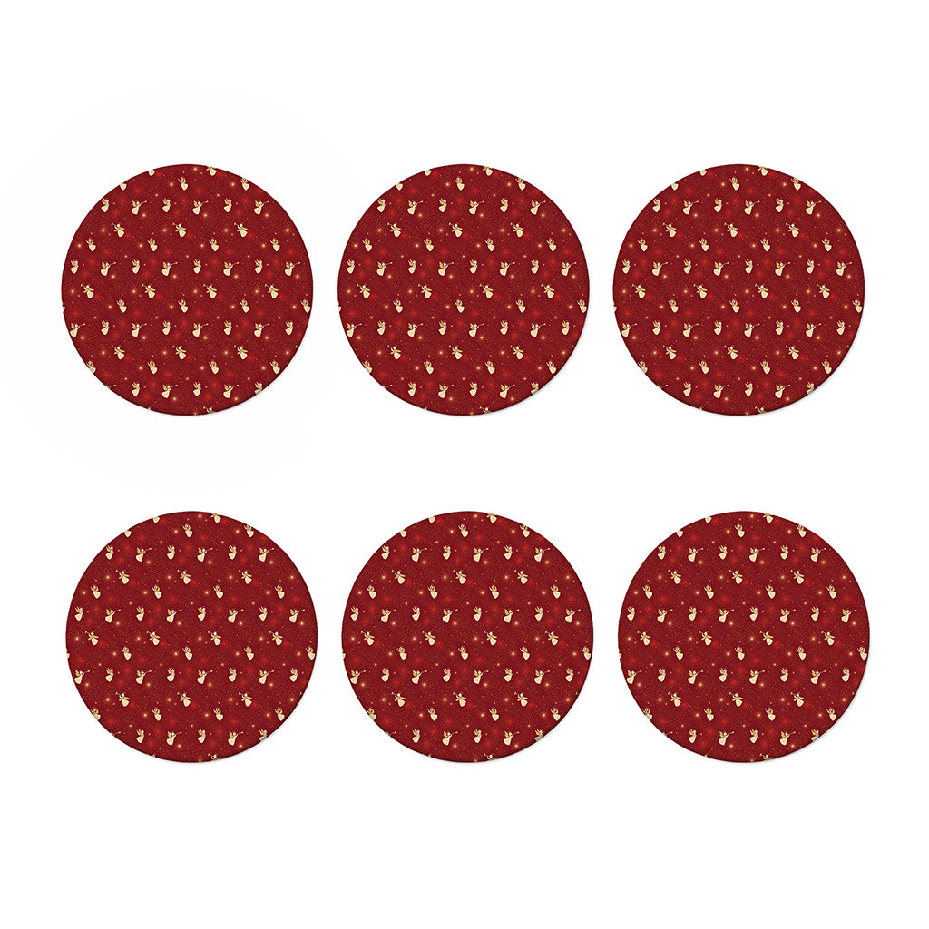 Christmas Angel Pattern Print Coaster Set