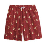 Christmas Angel Pattern Print Cotton Shorts