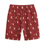 Christmas Angel Pattern Print Cotton Shorts