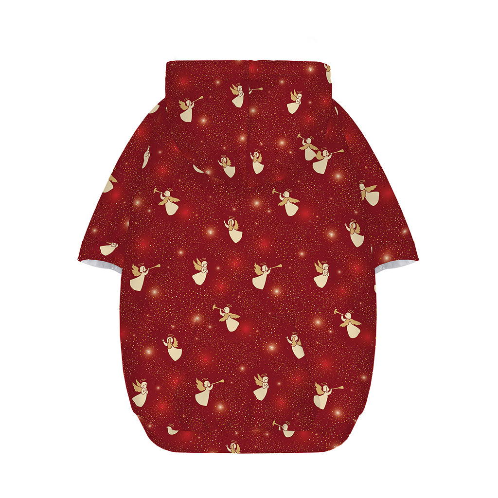 Christmas Angel Pattern Print Dog Zip Up Hoodie