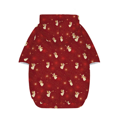 Christmas Angel Pattern Print Dog Zip Up Hoodie