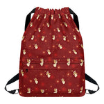Christmas Angel Pattern Print Drawstring Backpack