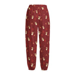 Christmas Angel Pattern Print Fleece Lined Knit Pants
