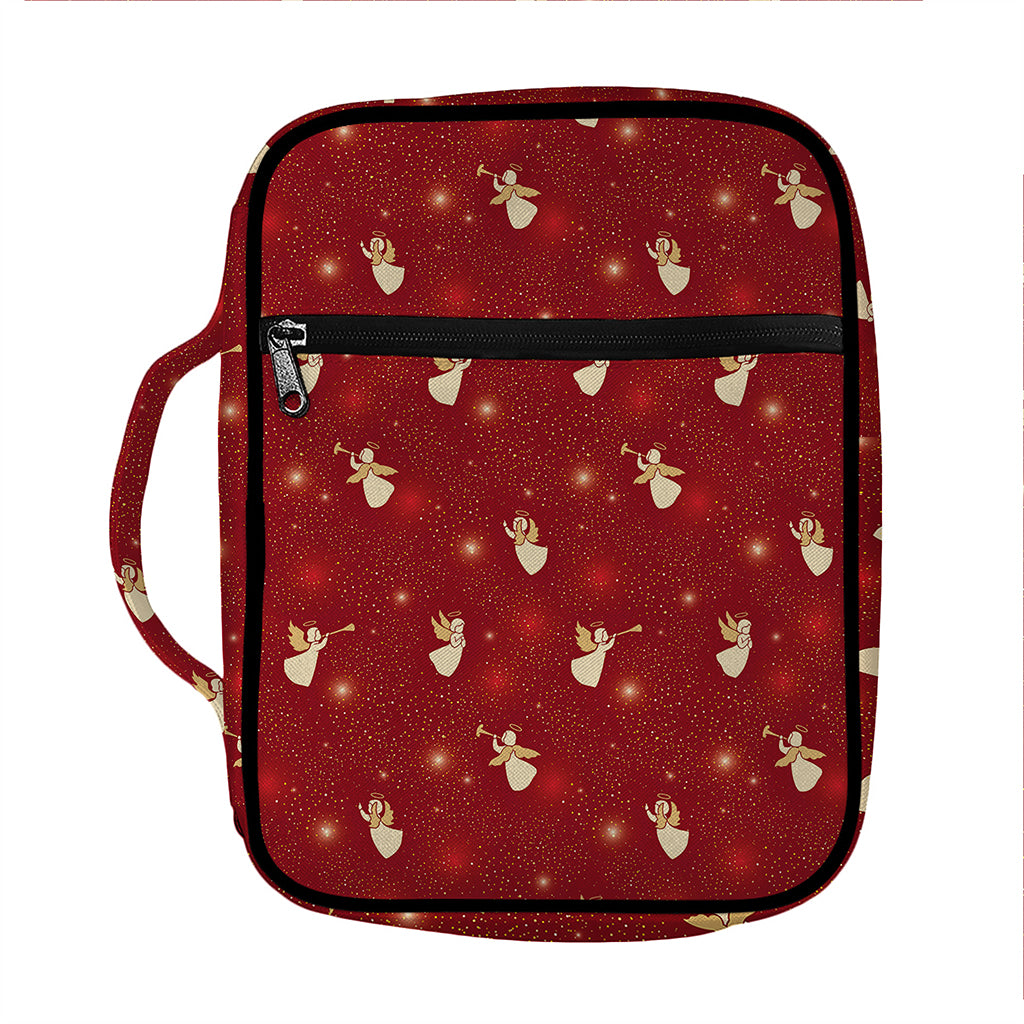 Christmas Angel Pattern Print Front Pocket Bible Bag