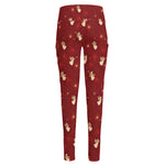 Christmas Angel Pattern Print High-Waisted Pocket Leggings