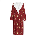 Christmas Angel Pattern Print Hooded Bathrobe