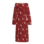 Christmas Angel Pattern Print Hooded Bathrobe