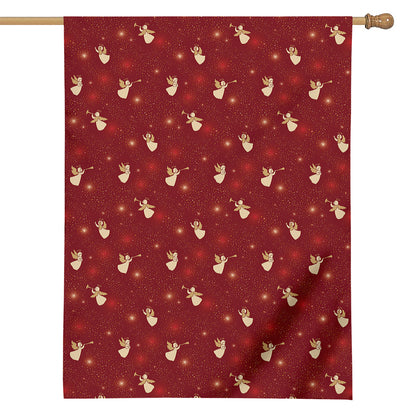 Christmas Angel Pattern Print House Flag