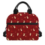 Christmas Angel Pattern Print Insulated Lunch Bag