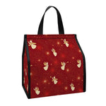 Christmas Angel Pattern Print Insulated Lunch Tote
