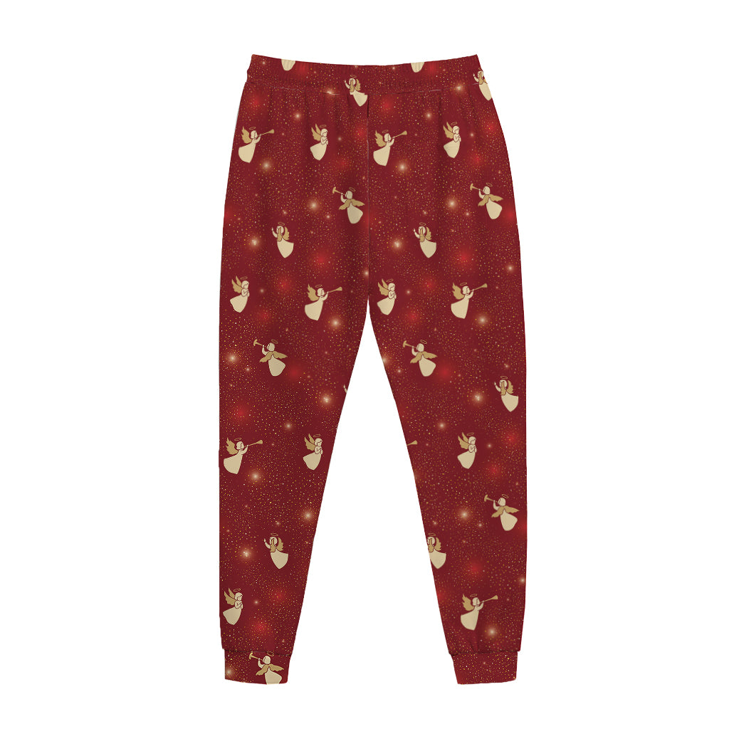 Christmas Angel Pattern Print Jogger Pants