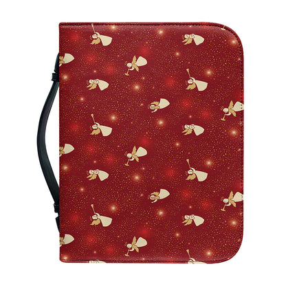 Christmas Angel Pattern Print Leather Bible Cover