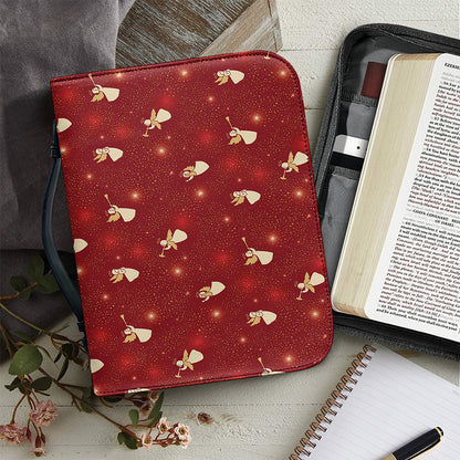 Christmas Angel Pattern Print Leather Bible Cover