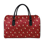 Christmas Angel Pattern Print Leather Duffle Bag