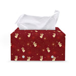 Christmas Angel Pattern Print Leather Tissue Box Cover
