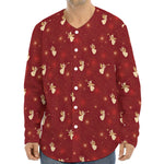 Christmas Angel Pattern Print Long Sleeve Baseball Jersey